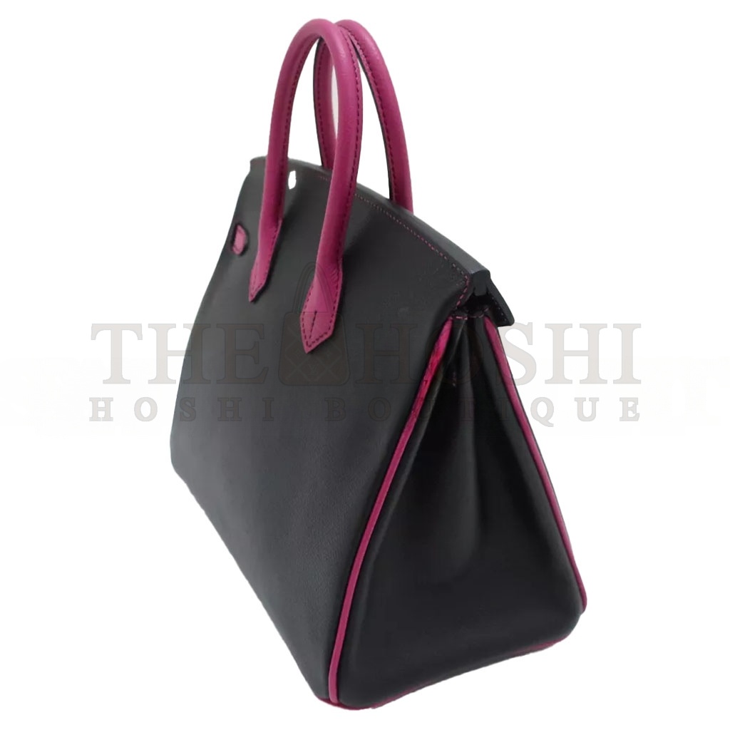 H**me5 BIRKIN 30 EPSOM BLACK AND ROSE RED GOLD BUCKLE H028369CK19 (30*23*15cm) Master Quality